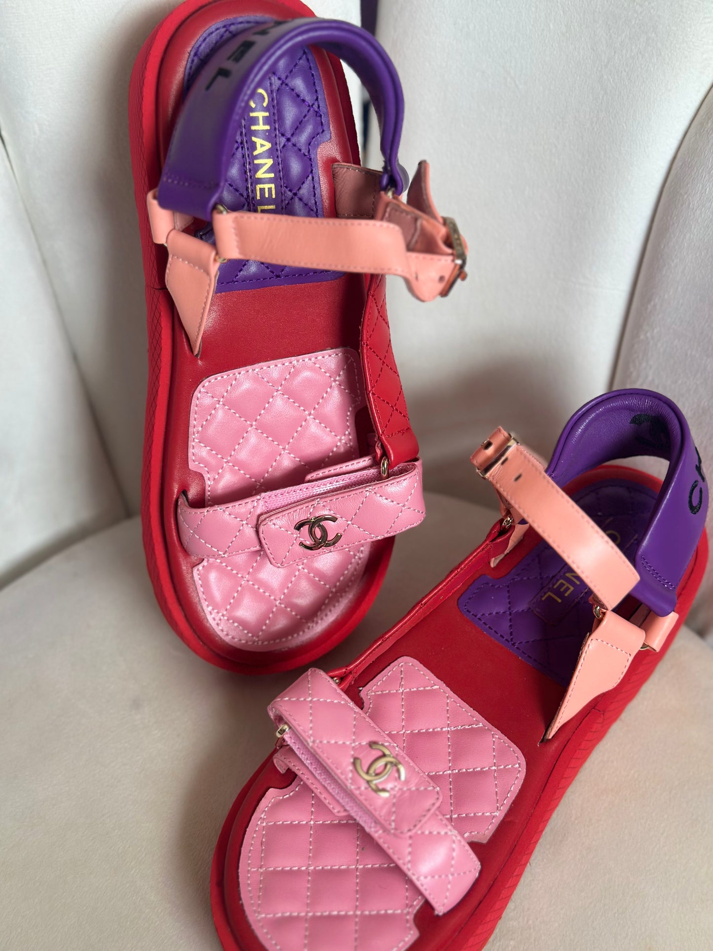 **DUPEE** CHAN3L DAD SANDAL (PINK) WMNS 9