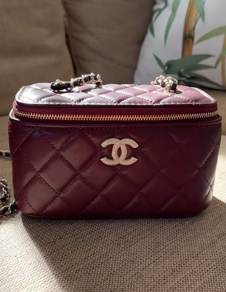 **DUPEE** CHAN3L VANITY BAG (BURGUNDY)