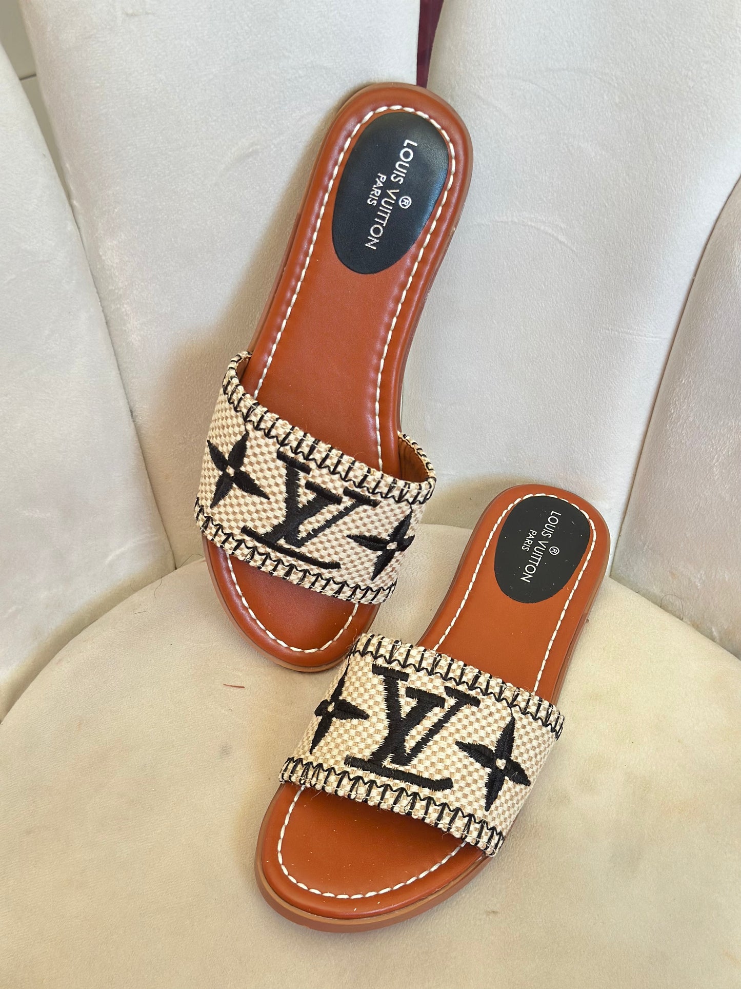 **DUPEE** LV STRAW SANDALS (BLACK) WMNS 9